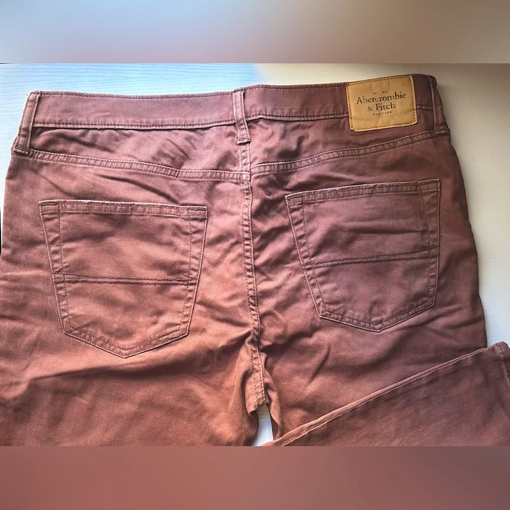 EUC Abercrombie & Fitch Men’s Skinny cotton pants 5 pocket brown Sz 34x32
